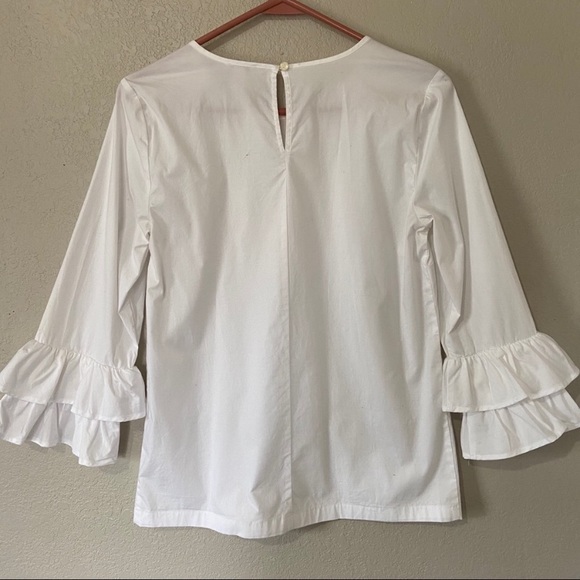 J. Crew Factory Double Ruffle Sleeve Blouse - Picture 8 of 8